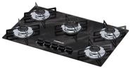 Cooktop 5 bocas ultra chama marmore preto