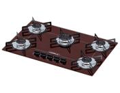Cooktop 5 bocas ultra chama marron gas natural chamalux