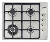 Cooktop a gas 4 bocas tramontina square em aco inox com trempes em ferro fundido e acendimento automatico 94701214