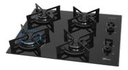 Cooktop a Gás Fischer 4 Bocas Fit Line Trempe Iron Vidro Preto Bivolt Cooktop a Gás Fischer 4 Bocas Fit Line Trempe Iron Vidro Preto Bivolt