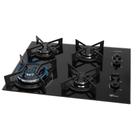 Cooktop A Gás Fischer 4 Bocas Fit Line Tripla Chama Trempe Iron Bivolt