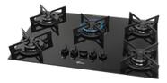 Cooktop a Gás Fischer 5 Bocas Fit Line Trempe Iron Vidro Preto Bivolt Cooktop a Gás Fischer 5 Bocas Fit Line Trempe Iron Vidro Preto Bivolt