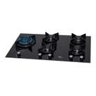Cooktop a Gás Fischer 5 Bocas Tripla Chama Infinity Duo com Trempe de ferro fundido Mesa Vidro Bivolt