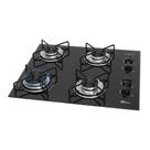 Cooktop a Gás Fischer Fit Line com 4 Bocas Preto Cooktop a Gás Fischer Fit Line com 4 Bocas Preto