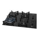 Cooktop a Gás Fischer Fit Line Tripla Chama com 4 Bocas Preto Cooktop a Gás Fischer Fit Line Tripla Chama com 4 Bocas Preto