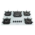 Cooktop à Gás Mueller 5 bocas Tripla Chama Mesa Vidro Branco - Bivolt Cooktop à Gás Mueller 5 bocas Tripla Chama Mesa Vidro Branco - Bivolt