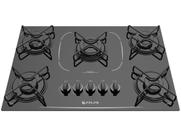 Cooktop Atlas 5 Bocas Agile Up Glass com Acendimento Superautomático e Mesa de Vidro Preto Bivolt