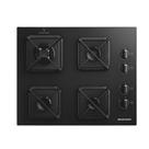 Cooktop Brastemp 4 Bocas BDS62 Vidro Temp Grades Ferro Fundido Gás Preto Bivolt