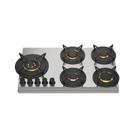 Cooktop elettromec a gas em aço inox de revestimento 5 bocas 90cm 220v ckg-5q-90-sr-2tla