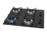 Cooktop Fischer 4 Bocas Fit Line Gás Mesa Vidro Preto - Trempe Aramado