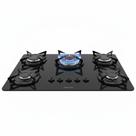 Cooktop Fogatti à Gás FGT 5B TC Vidro Preto Flange Esmaltada