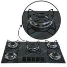 Cooktop Gás 5 Bocas TRIPLA Chama 127v 220v Marmorizado Preto