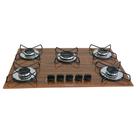 Cooktop Gás 5 Bocas Ultra Chama 127v 220v Bivolt Amadeirado
