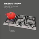 Cooktop Gás Tc Platinium Prime Mesa Aço Trempe Ferro Fundido 5 Bocas Fischer