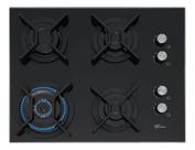 Cooktop Infinity à Gás Fischer 4 Bocas Grades em Ferro Fundido Tripla Chama Preto Bivolt
