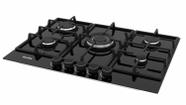 Cooktop invita 5 bocas vidro preto black grades ferro fundido 70cm a gas i-ckg-5q-70-bl-3tna