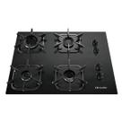 Cooktop Mueller 4 Bocas Bivolt Mesa de Vidro Queimador Ultra Chama e Grades de Ferro Fundido