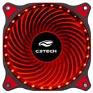 Cooler fan c3tech storm f7-l130rd 120mm led vermelho - preto