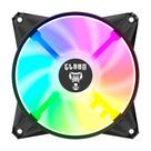 Cooler Fan para Gabinete RGB Rainbow 120mm Molex 4pin Ventoinha Eurus Preto Clanm Gamer