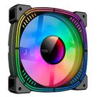 Cooler Fan RGB Hayom, 120mm, Silencioso, 4 Pinos Molex, Efeito Infinity, Tipo Slave, Preto - FC1310