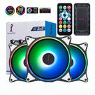 Cooler Gamer Rgb Led Kit 3 Para Gabinete Com Controladora e Controle 120 Mm Cooler Gamer Rgb Led Kit 3 Para Gabinete Com Controladora e Controle 120 Mm