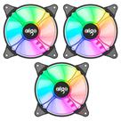 Cooler para Gabinete Ar12 Kit 3 Ventiladores 120mm Argb Preto Aigo