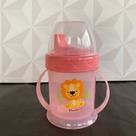 Copinho para bebê com tampa bico e alça de plástico Chiquinha kids elefante graduado 250ml