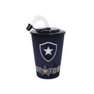 Copo 3D plastico com canudo 450ml Botafogo