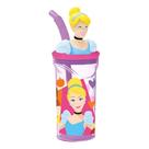 Copo 3D Princesas com Tampa e Canudo 360ml - Copo 3D Princesas com Tampa e Canudo 360ml -