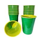Copo 400ml americano bio verde e amarelo c/25un.