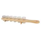 Copo 50ml Shot Base Kit com 7 Peças Madeira e Vidro 45cm