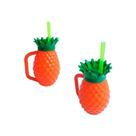 Copo Abacaxi Com Canudo 500ml