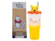Copo Aço Inox 600ml Canudo Urso Pooh Lincenciado Disney