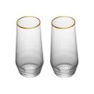 Copo Alto De Vidro Wolff 370ml Borda Dourada Lines 2 Peças