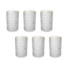 Copo Alto De Vidro Wolff 420 ml Borda Dourada Dots 6 Peças