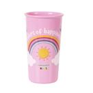 Copo Arco Íris Rosa Container Kids 340ml