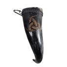 Copo Artesanal Viking Chifre Com Símbolo Nórdico Entalhado