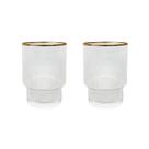 Copo Baixo De Cristal Wolff 220 ml Borda Dourada Lines 2 Peças