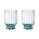 Copo Baixo De Vidro Bormioli Rocco 375 ml Florian Blue 2 Peças