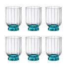 Copo Baixo De Vidro Bormioli Rocco 375 ml Florian Blue 6 Peças