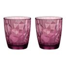 Copo Baixo De Vidro Bormioli Rocco 390 ml Lilás Diamond 2 Peças