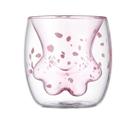 Copo Caneca de Vidro Parede Dupla com Patinha 3D 240ml