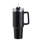 Copo Caneca Térmica Inox Com Canudo 1200ML Preta