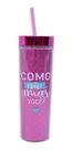 Copo Canudo Cilindro Pink 450ml - Projeto Kiwi