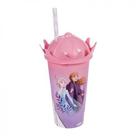 Copo canudo coroa frozen 500ml plasutil