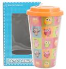 Copo Canudo Corujinhas Coloridas - Zona Criativa 500ml Copo Canudo Corujinhas Coloridas - Zona Criativa 500ml