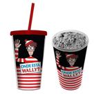 Copo Canudo Plastico Uvl Wally FD Preto 10X15,5Cm 500Ml 41796