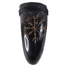 Copo Chifre Viking Artesanal Símbolo Elmo Do Terror 400ml