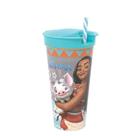 Copo com canudo 2 em 1 moana 540ml - plasutil