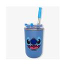Copo com Canudo 300ML Zona Criativa Stich Azul